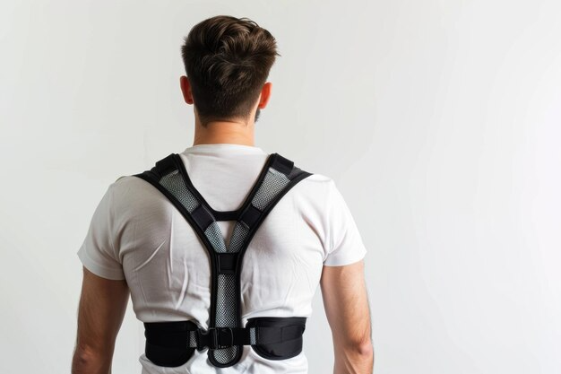 A back brace is a supportive garment that wraps around the torso to provide stability and relief to the lower back and spine.